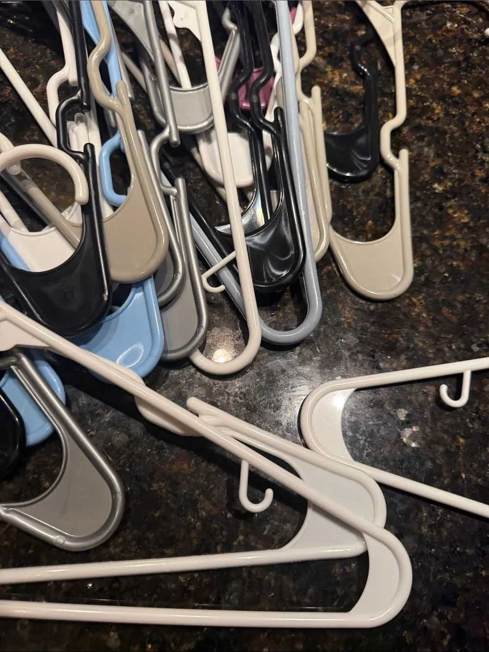 Set of Mixed Colors Plastic Clothing Hangers - Set of 30 HANGERS